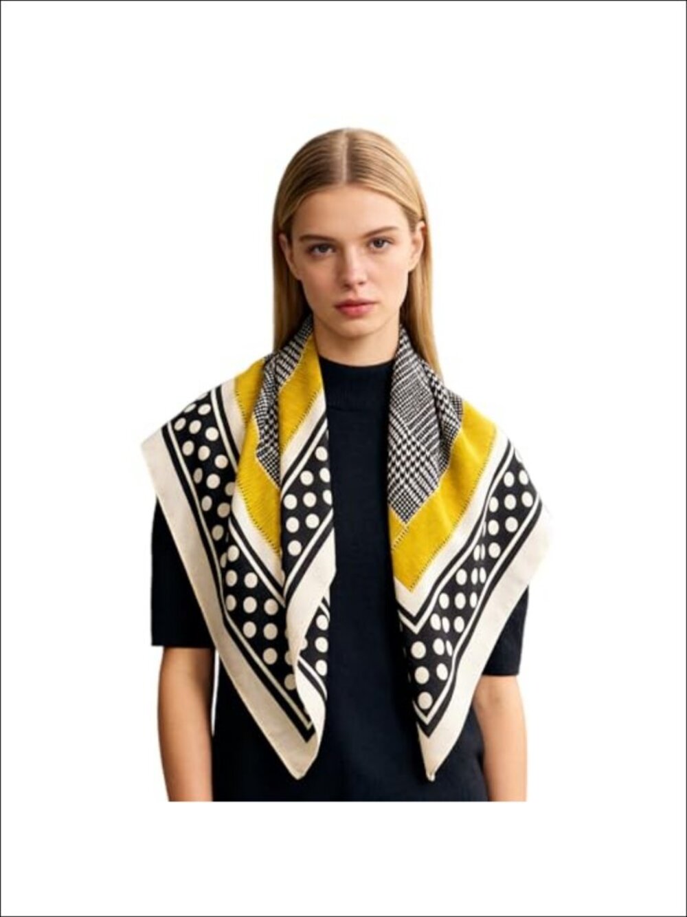 35 Inch Large Square Polyester Scarf Headscarf Hair Wrap Neck Scarves for Women